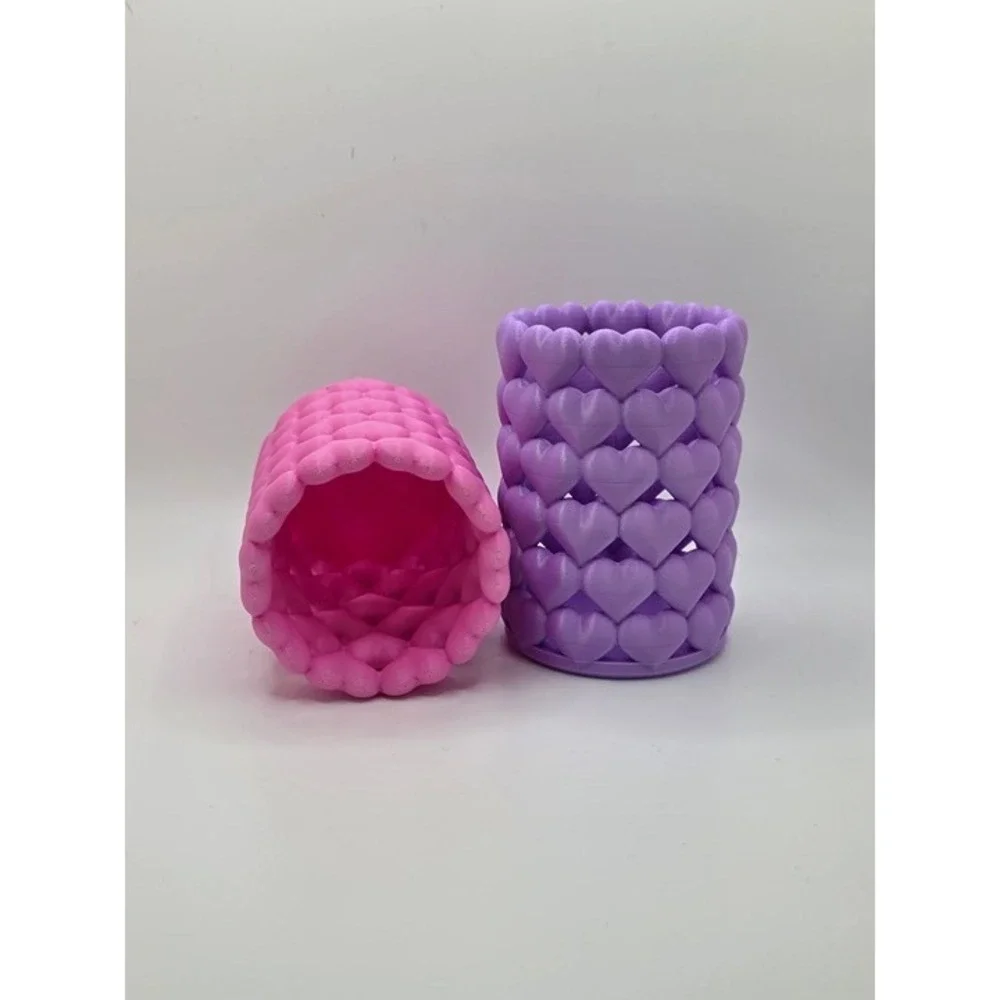 Pencil Holder 2pc 3D-Print Decor School Desk Home